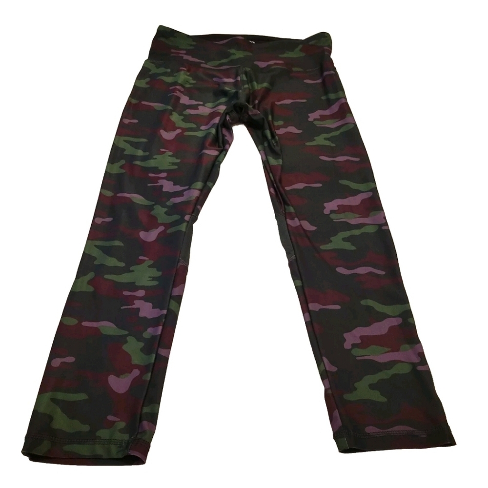 Vogo Athletica Camouflage Leggings Women’s XL Stretch Purple Green High Rise